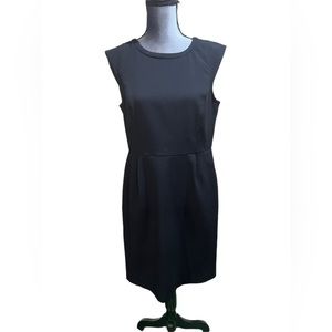 LOFT Black Sheath dress with Crew neck & pockets, Size 8